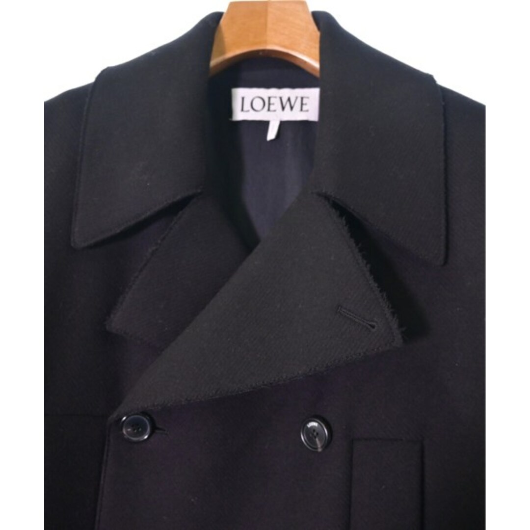 LOEWE(ロエベ)のLOEWE ロエベ ピーコート 42(XS位) 黒 【古着】【中古】 メンズのジャケット/アウター(ピーコート)の商品写真