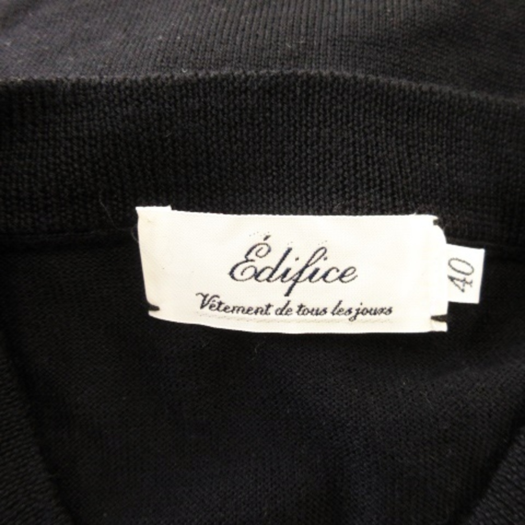 EDIFICE(エディフィス)のエディフィス カーディガン ニット クルーネック 長袖 ウール 薄手 40 黒 メンズのトップス(カーディガン)の商品写真