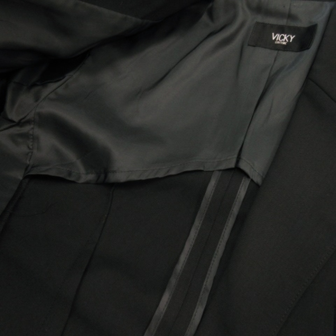 VICKY(ビッキー)のビッキー ジャケット テーラード 背抜き シングル ストレッチ 通勤 1 黒 レディースのジャケット/アウター(その他)の商品写真