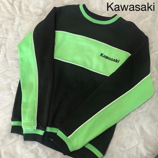 カワサキ - 【激レア】Kawasaki カワサキ スウェットライムグリーン　刺繍