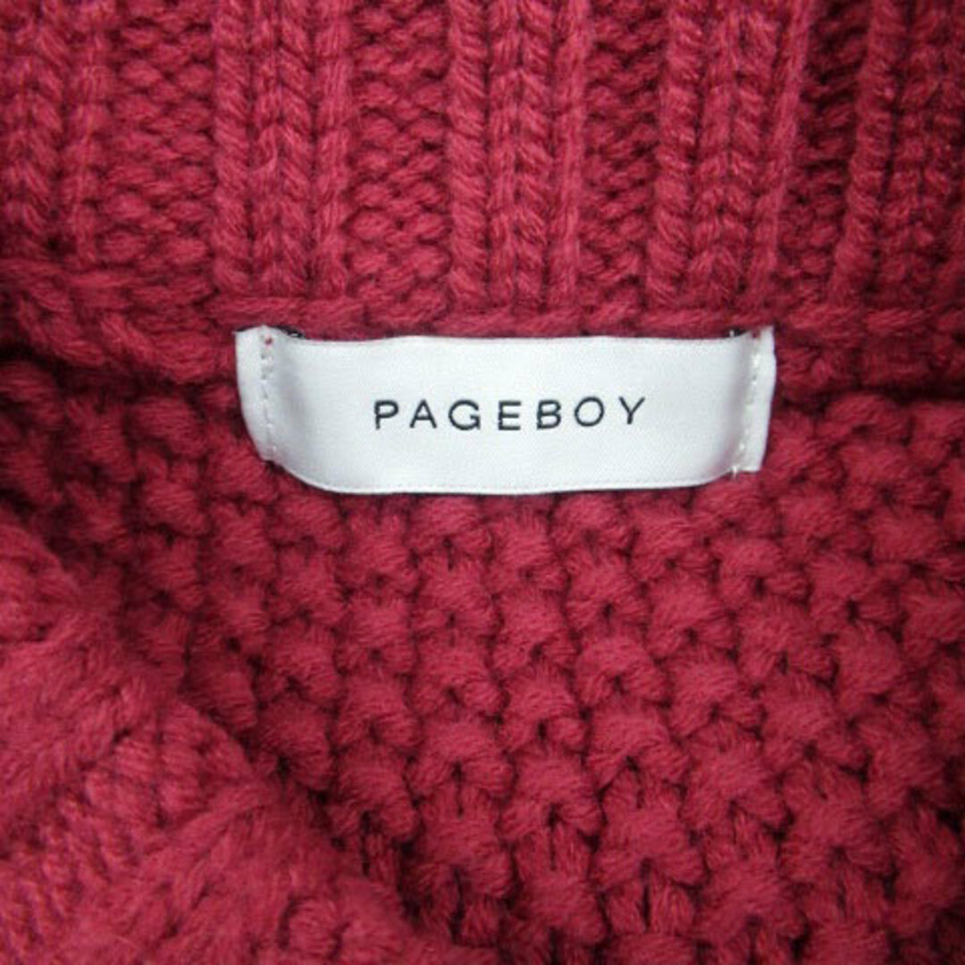 PAGEBOY(ページボーイ)のページボーイ ニット セーター ラウンドネック 長袖 無地 F マゼンタ レディースのトップス(ニット/セーター)の商品写真