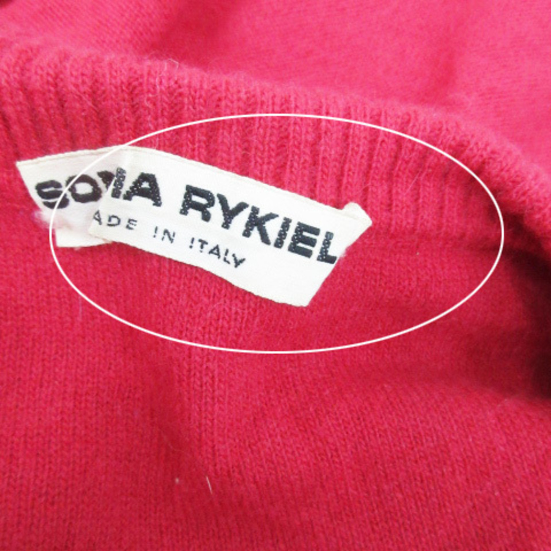 SONIA RYKIEL(ソニアリキエル)のソニアリキエル ニットシャツ カットソー 五分袖 ウール 36 赤 ベージュ レディースのトップス(ニット/セーター)の商品写真