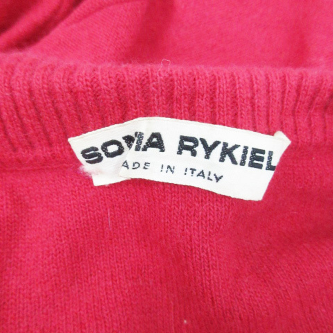 SONIA RYKIEL(ソニアリキエル)のソニアリキエル ニットシャツ カットソー 五分袖 ウール 36 赤 ベージュ レディースのトップス(ニット/セーター)の商品写真