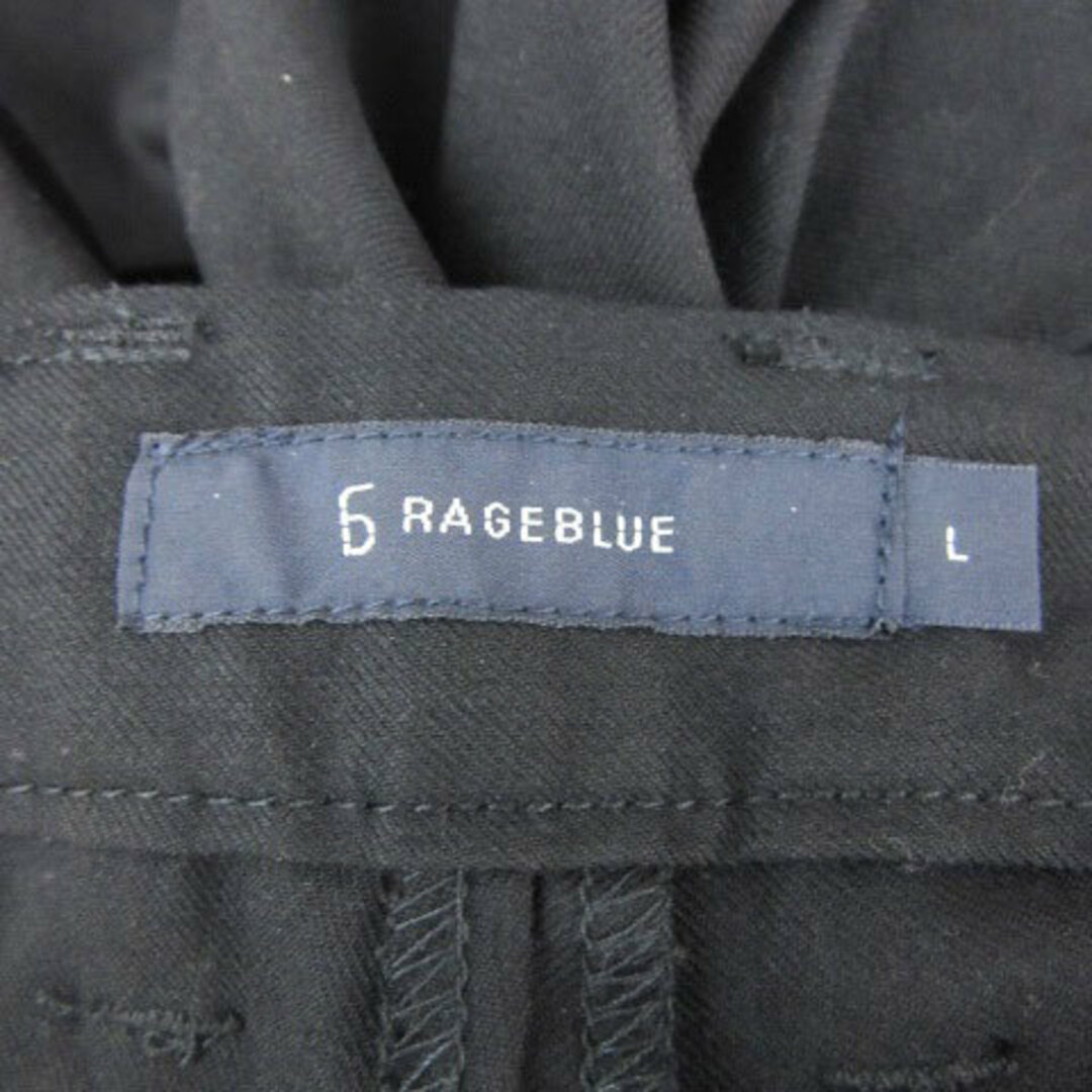 RAGEBLUE(レイジブルー)のレイジブルー ワイドスラックスパンツ アンクル丈 ベルト付き L ブラック 黒 メンズのパンツ(スラックス)の商品写真