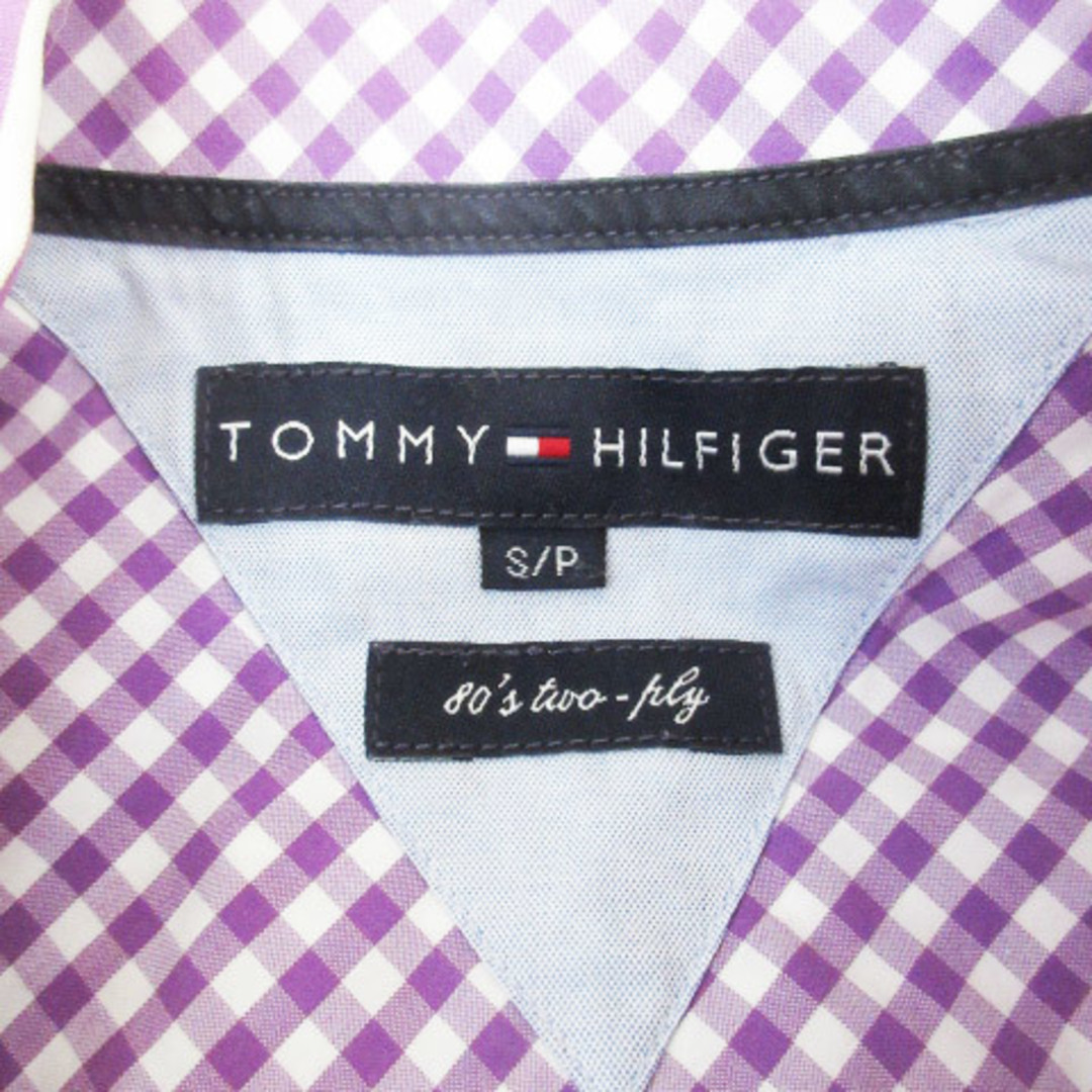 TOMMY HILFIGER(トミーヒルフィガー)のトミーヒルフィガー カジュアルシャツ 長袖 ロゴ刺繡 ストライプ柄 S 白 紫 メンズのトップス(シャツ)の商品写真