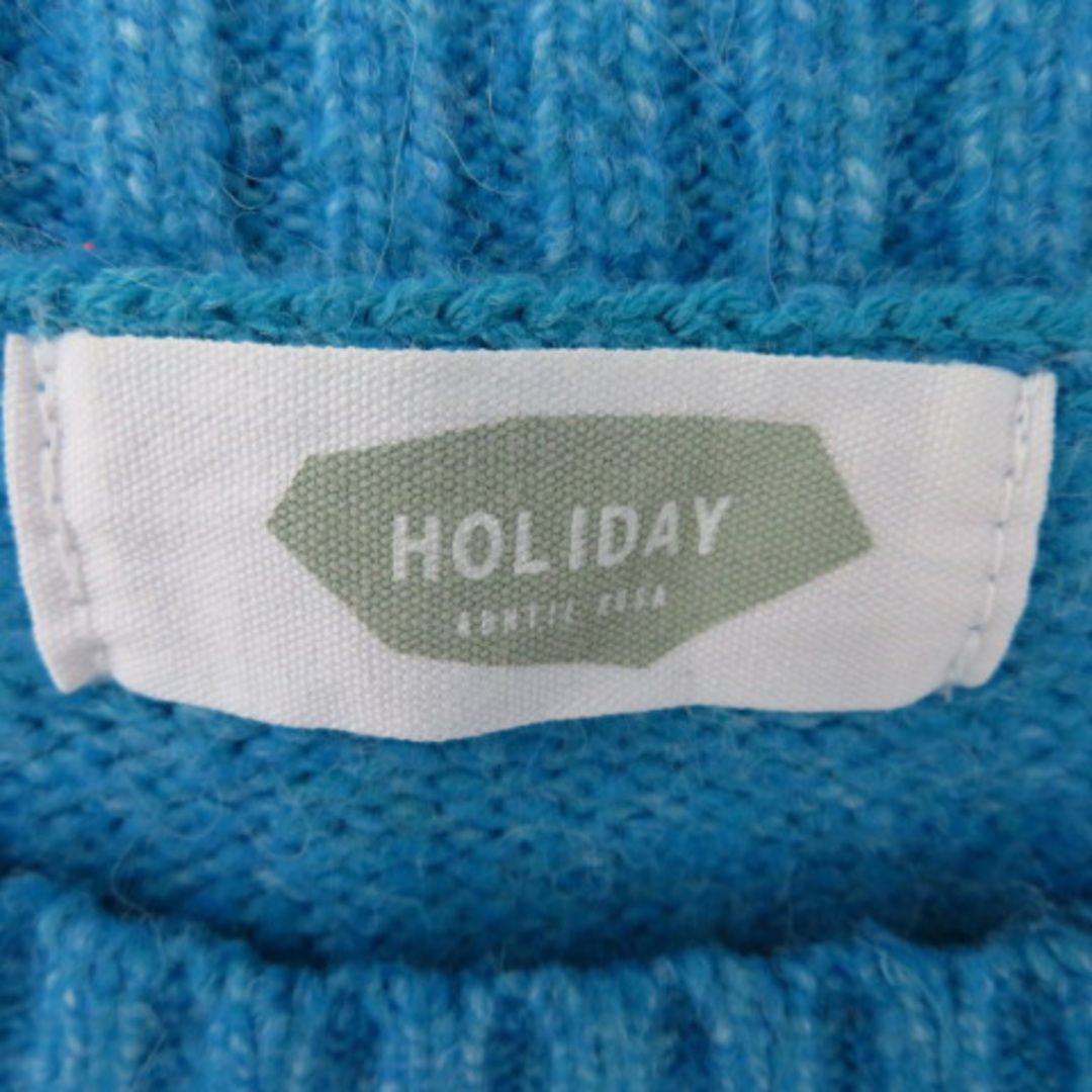 holiday(ホリデイ)のホリデイ ニット セーター 長袖 ラウンドネック 無地 オーバーサイズ F 青 レディースのトップス(ニット/セーター)の商品写真