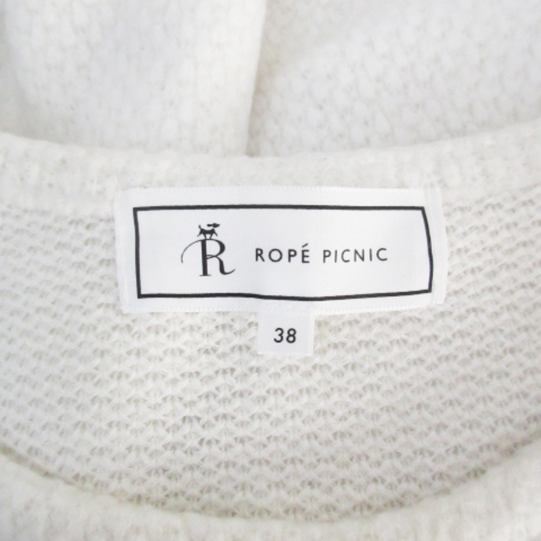 Rope' Picnic(ロペピクニック)のロペピクニック ニット カットソー 長袖 ラウンドネック ビジュー 38 白 レディースのトップス(ニット/セーター)の商品写真