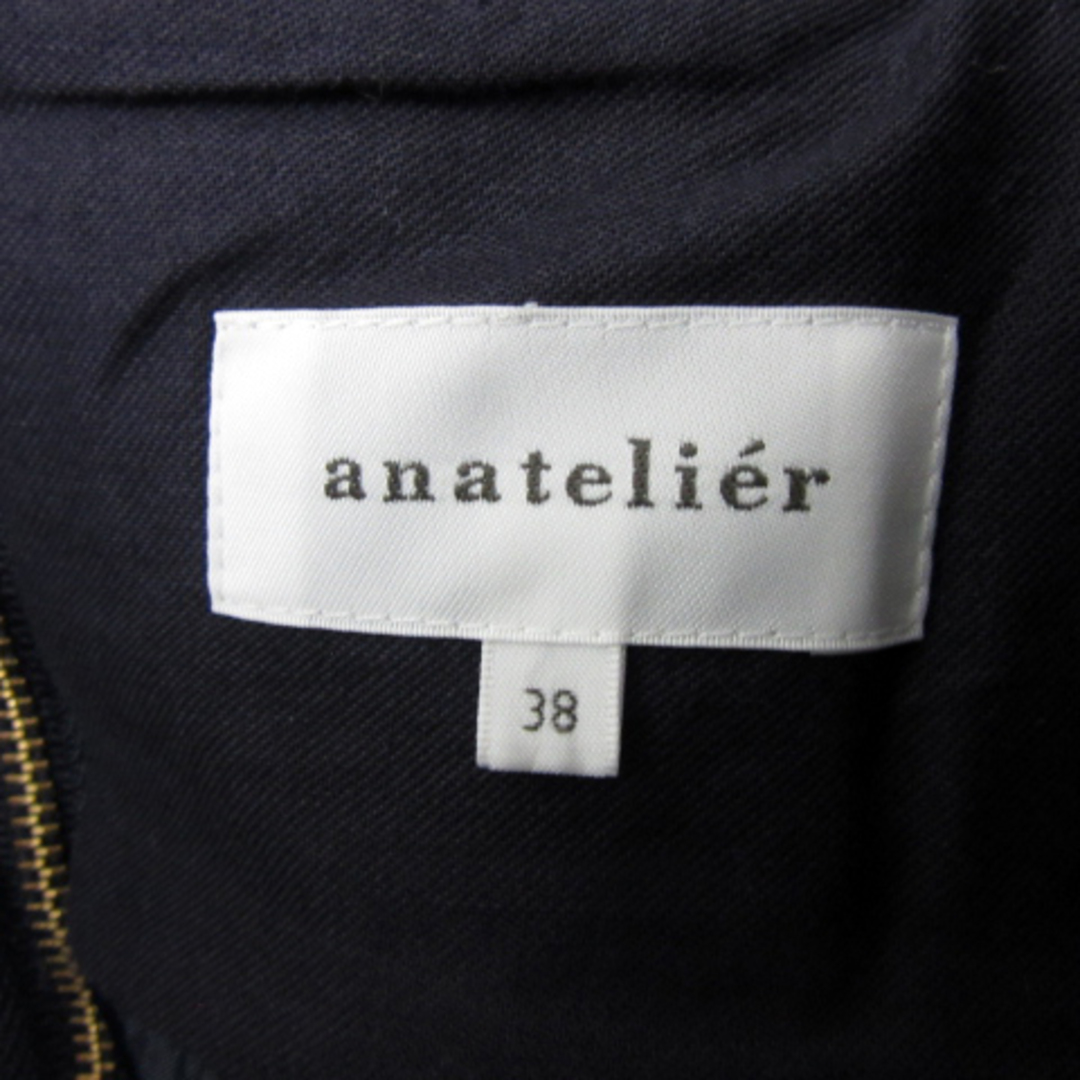 anatelier(アナトリエ)のアナトリエ  ワンピース ジャンパースカート ミモレ丈 無地 ウール 38 紺 レディースのワンピース(ひざ丈ワンピース)の商品写真