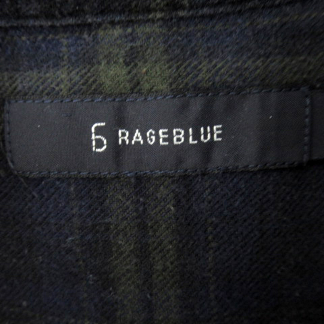 RAGEBLUE(レイジブルー)のレイジブルー カジュアルシャツ 長袖 チェック柄 L 紺 ネイビー /SY31 メンズのトップス(シャツ)の商品写真