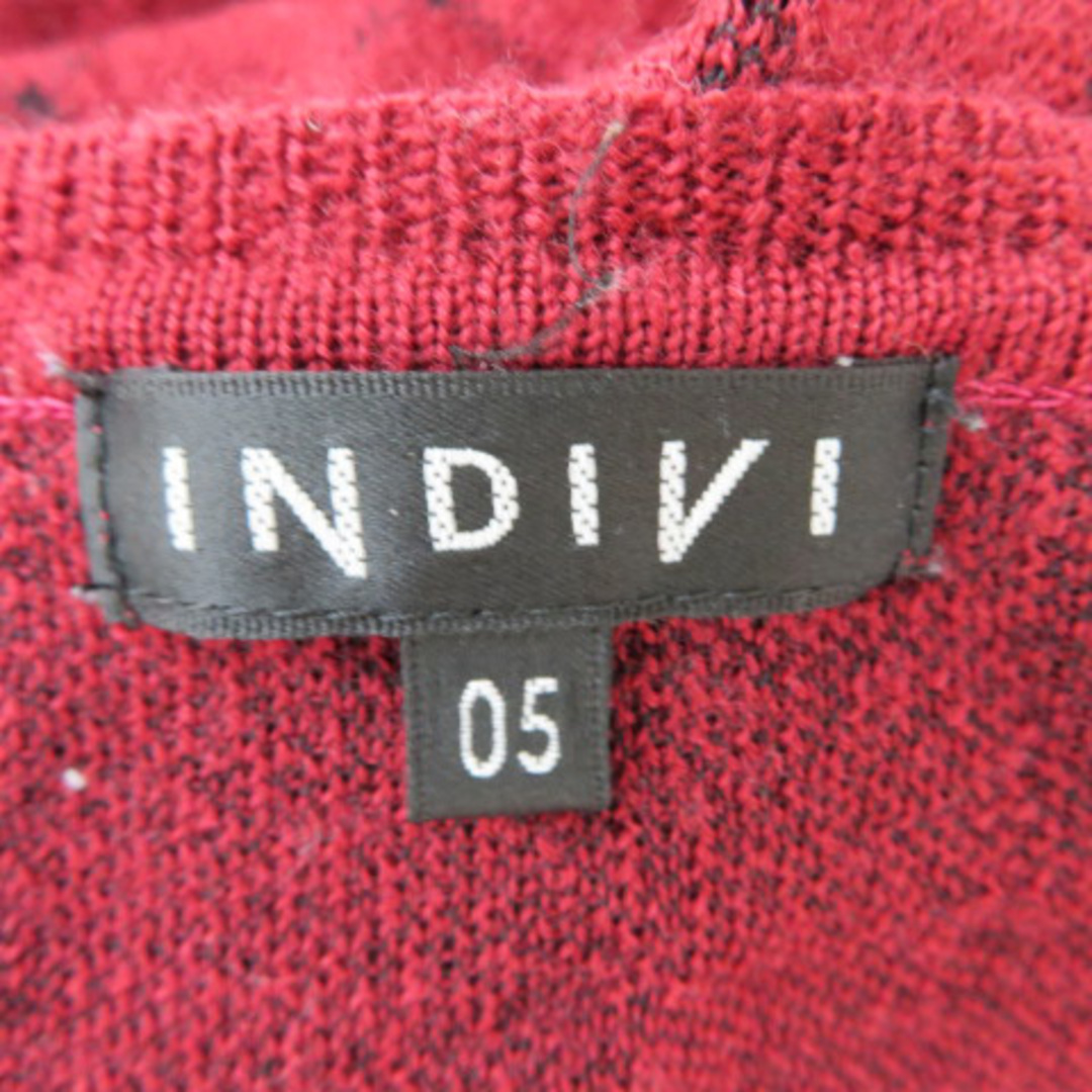 INDIVI(インディヴィ)のインディヴィ ニット カットソー 長袖 Vネック グラフチェック柄 ウール 5 レディースのトップス(ニット/セーター)の商品写真