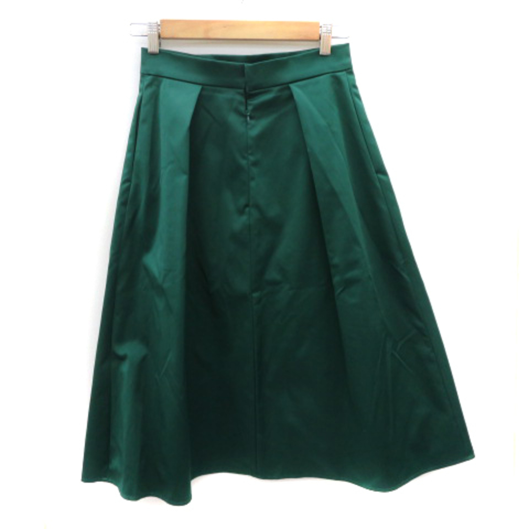 tiara(ティアラ)のティアラ フレアスカート ギャザースカート ロング丈 無地 3 緑 グリーン レディースのスカート(ロングスカート)の商品写真