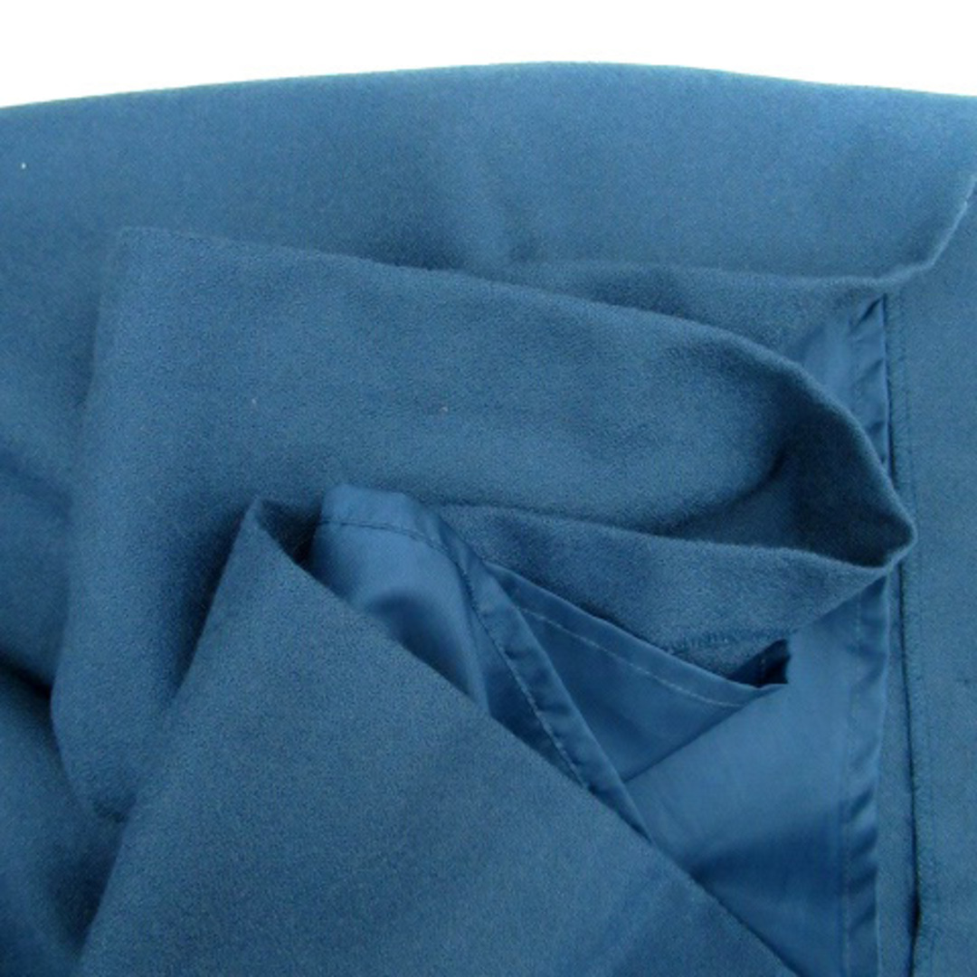 STRAWBERRY-FIELDS(ストロベリーフィールズ)のストロベリーフィールズ ワンピース ラウンドネック 七分袖 ウール 2 青 レディースのワンピース(ひざ丈ワンピース)の商品写真