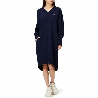 ラコステ(LACOSTE)のLACOSTE Vネックスウェットワンピース(ひざ丈ワンピース)