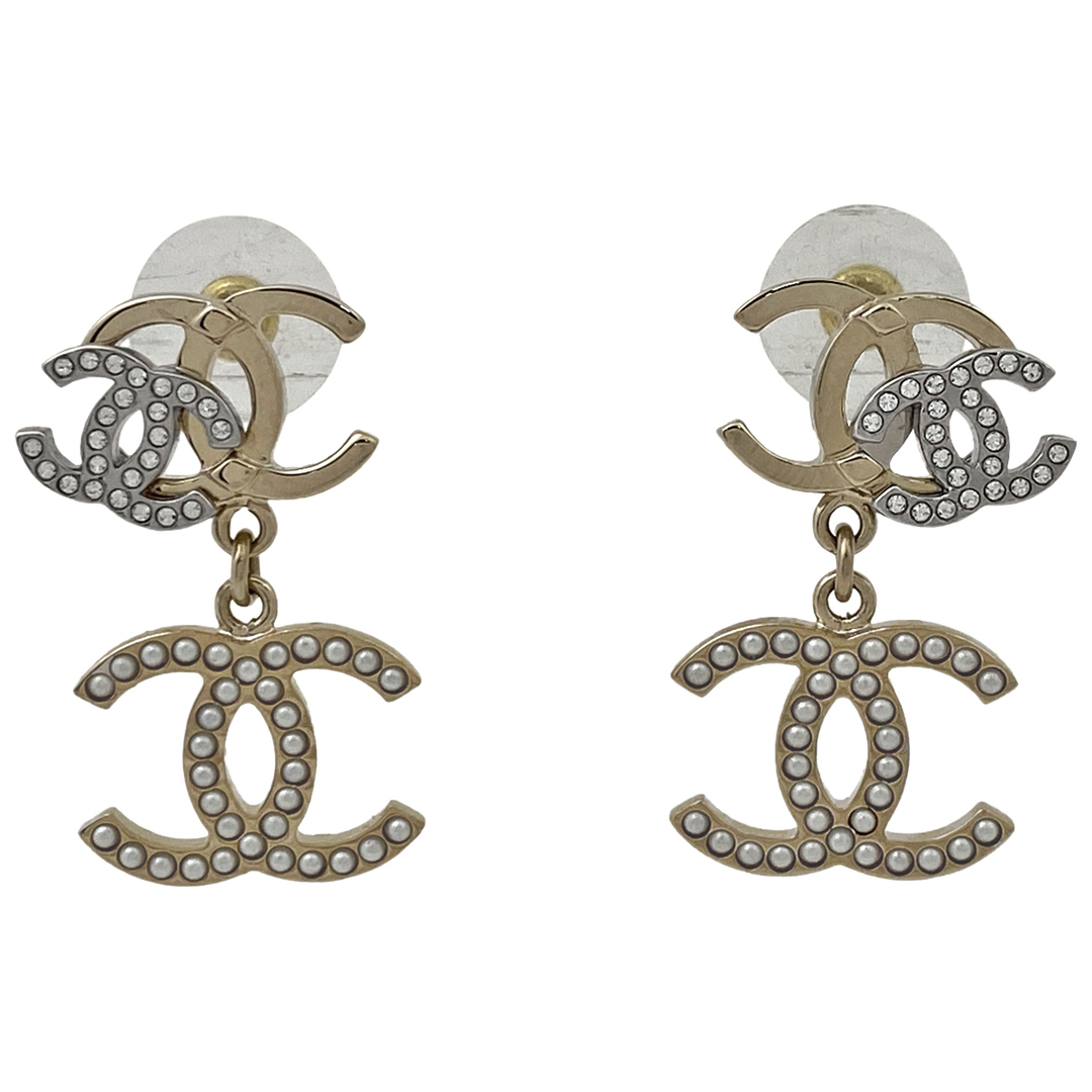 CHANEL(シャネル)のシャネル ココマーク フェイクパール ピアス メタル 【中古】 レディースのアクセサリー(ピアス)の商品写真