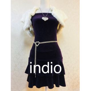 インディオ(indio)のベロア　ミニ ワンピース(ミニワンピース)