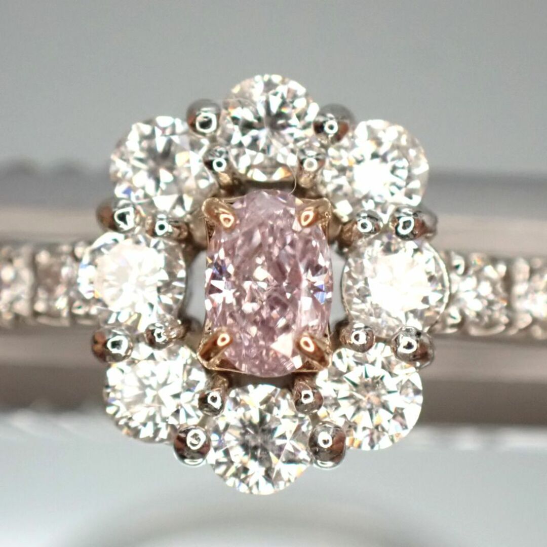 【FPP/VS1】ピンクダイヤモンドリング0.090ct　PT950/K18 レディースのアクセサリー(リング(指輪))の商品写真