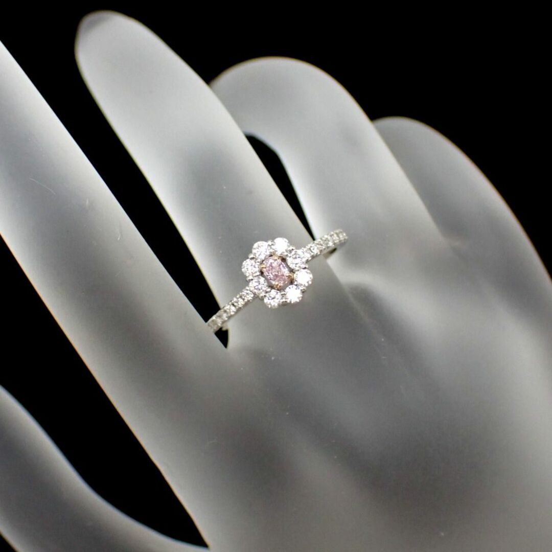 【FPP/VS1】ピンクダイヤモンドリング0.090ct　PT950/K18 レディースのアクセサリー(リング(指輪))の商品写真