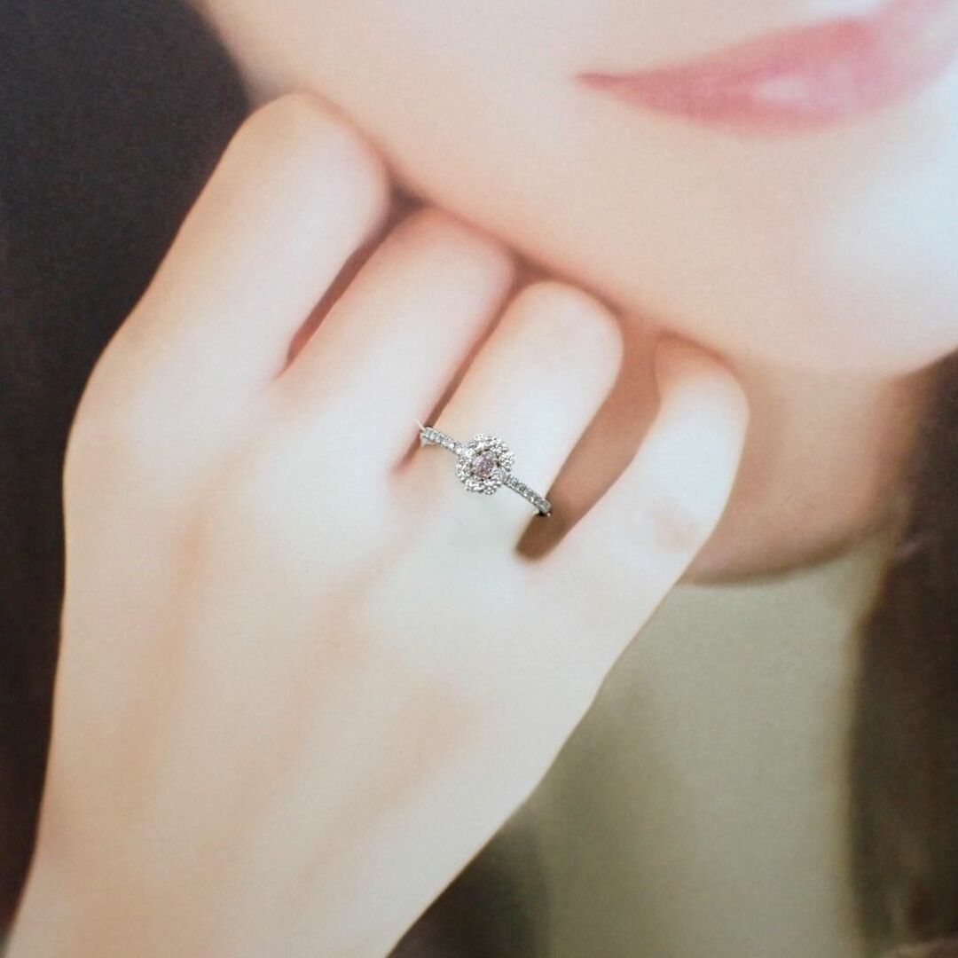 【FPP/VS1】ピンクダイヤモンドリング0.090ct　PT950/K18 レディースのアクセサリー(リング(指輪))の商品写真