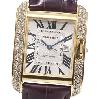 カルティエ(Cartier)のカルティエ CARTIER WT100017 タンクアングレーズ K18YG サイドダイヤ 自動巻き レディース _792409(腕時計)