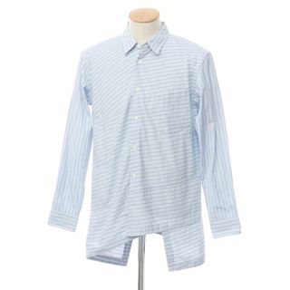 【中古】コムデギャルソン オムドゥ COMME des GARCONS HOMME DEUX 2021年春夏 コットン カジュアルシャツ ライトブルーxホワイト×ネイビー【サイズS】【メンズ】(シャツ)