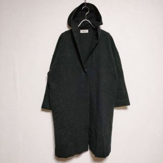 エヴァムエヴァ(evam eva)のevam eva press wool hooded coat 定価44000円 E193K045 フード付き コート チャコールグレー レディース エヴァムエヴァ【中古】4-0120T∞(その他)