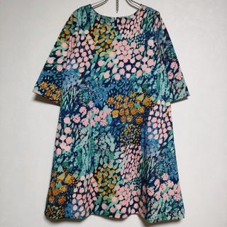 マリメッコ(marimekko)のmarimekko MILJA ベルト付き ドレス 36 総柄 ワンピース マルチカラー レディース マリメッコ【中古】4-0120M∞(その他)