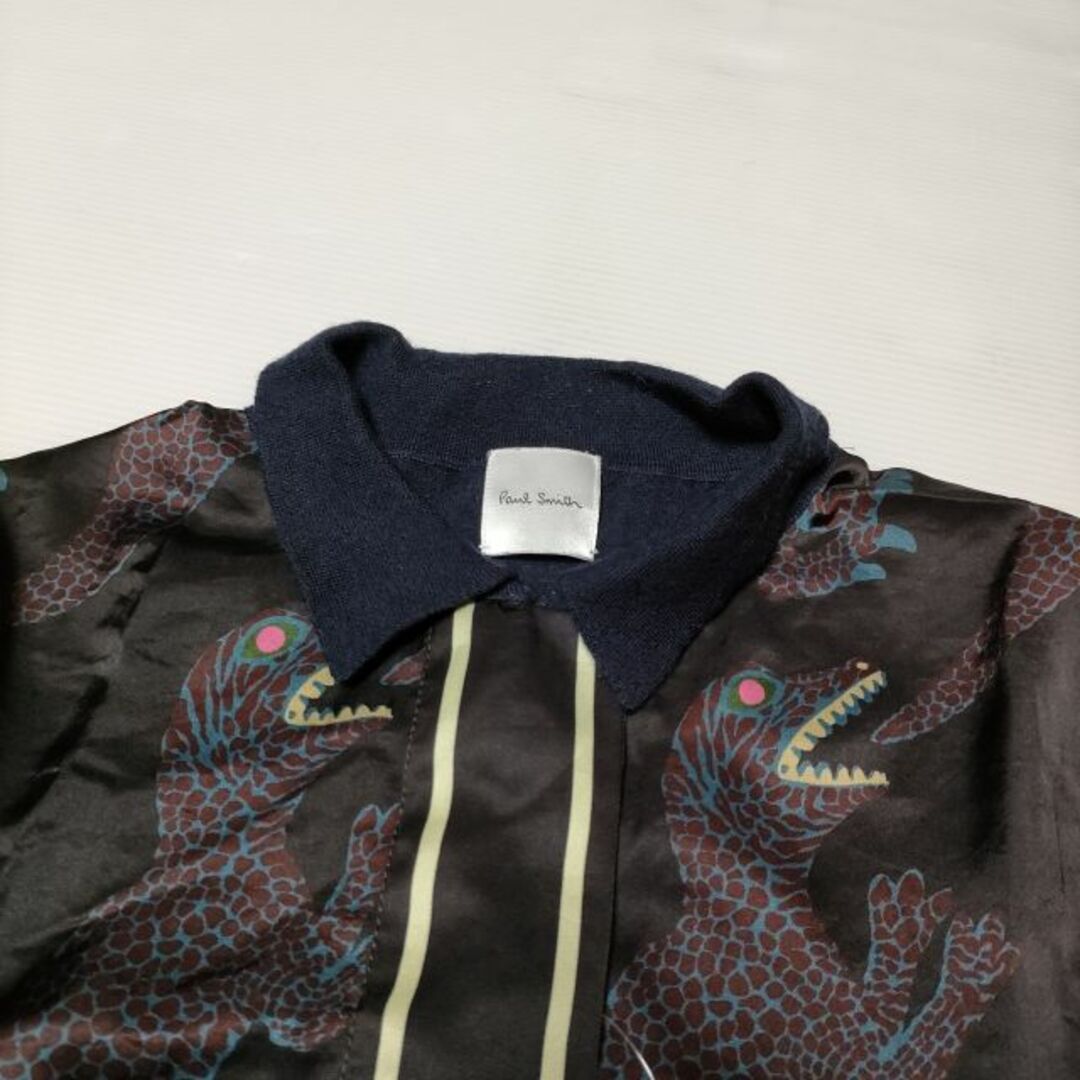 Paul Smith(ポールスミス)のPaul Smith ドッキング 恐竜ニット ウールトリアセテート切替 ブラウス シャツ ネイビー レディース ポール・スミス【中古】4-0120T∞ レディースのトップス(シャツ/ブラウス(長袖/七分))の商品写真