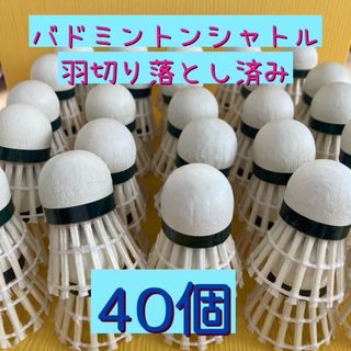 バドミントンシャトル40球　羽切り落とし(練習機器)