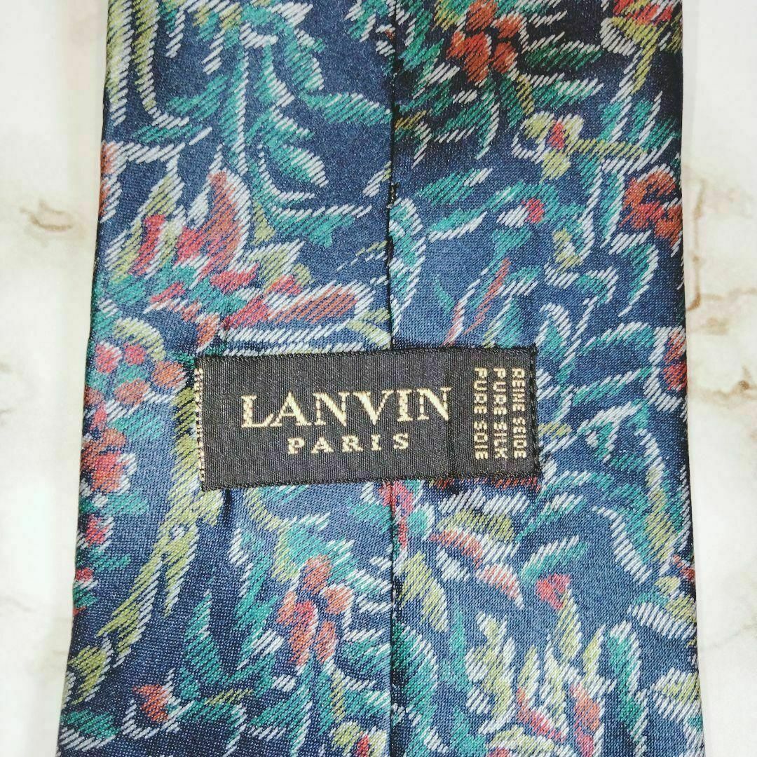 LANVIN(ランバン)のLANVIN ⭐️ ランバン　花柄　ネクタイ　シルク　高級　紺　赤 メンズのファッション小物(ネクタイ)の商品写真