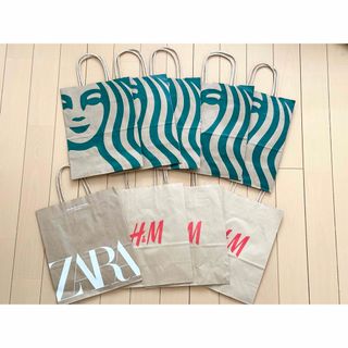 H&M - 🌟９枚セット🌟スターバックス　H&M ZARA 紙袋　ショッパー　まとめ売り！