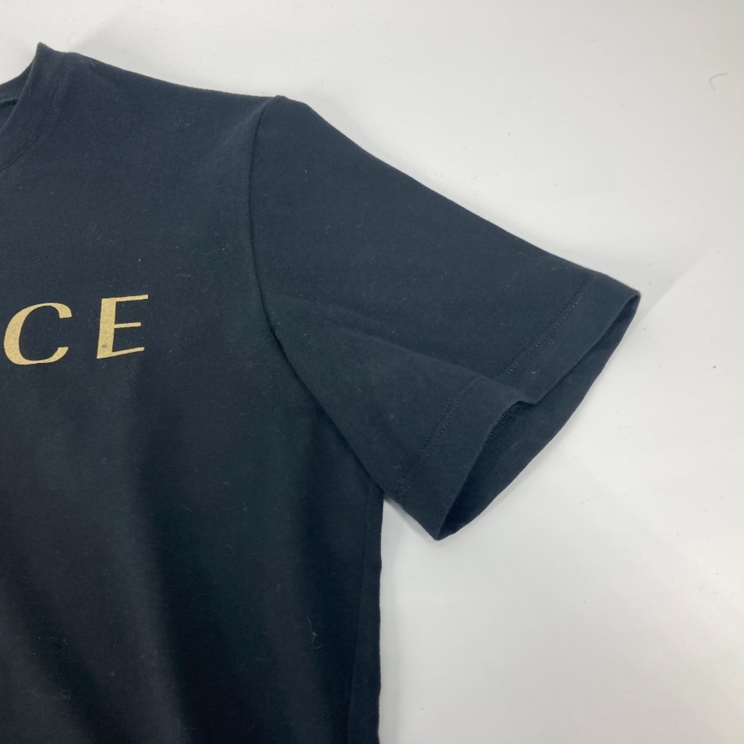 VERSACE(ヴェルサーチ)のヴェルサーチ VERSACE ロゴ アパレル トップス 半袖Ｔシャツ コットン ブラック 美品 レディースのトップス(Tシャツ(半袖/袖なし))の商品写真