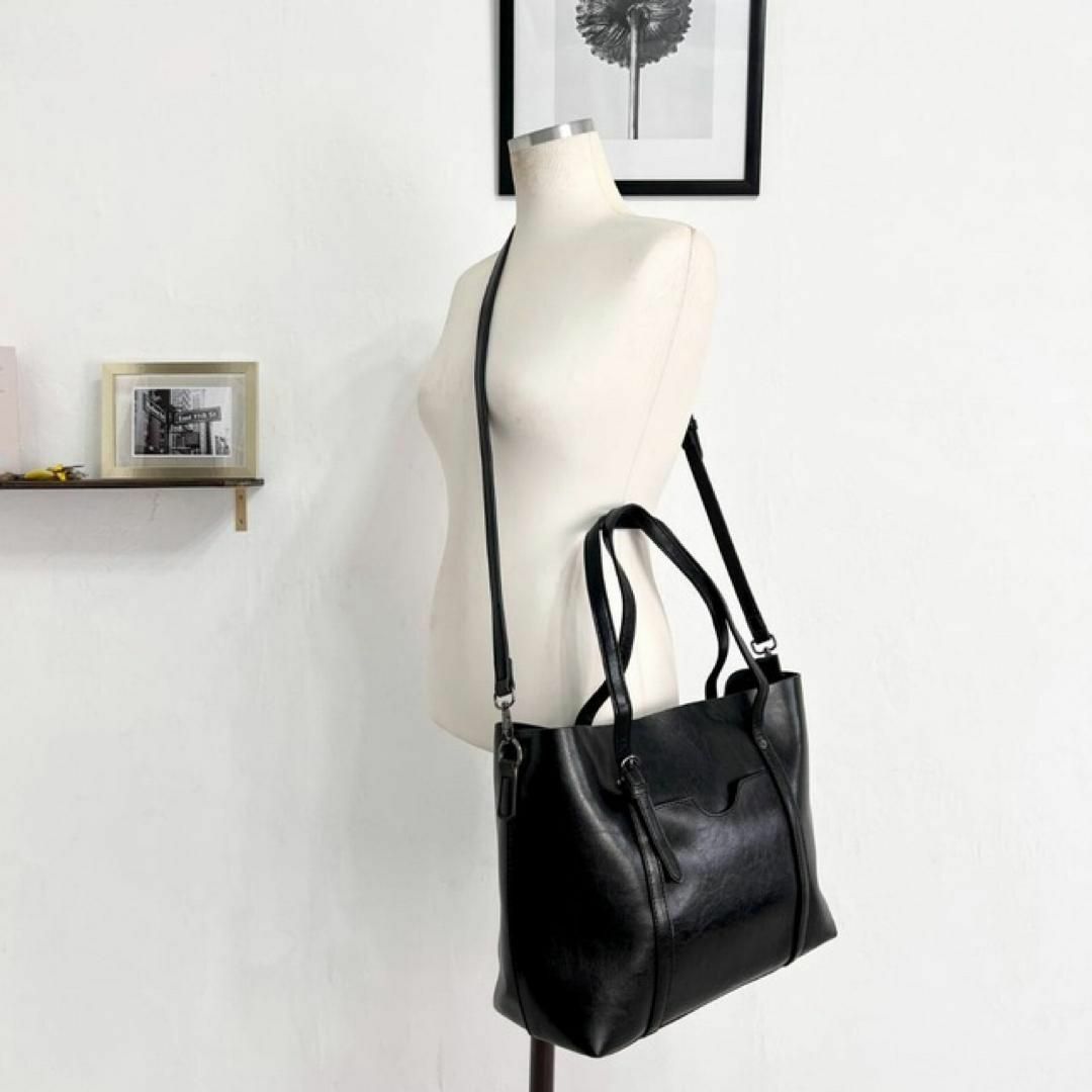 新品 未使用 ショルダー 自立型 バッグ 黒 ビジネス ポケット A4 鞄 通勤 メンズのバッグ(トートバッグ)の商品写真