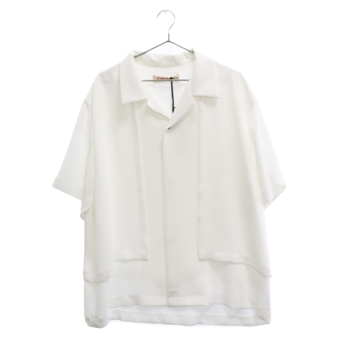 50センチ袖丈CULLNI クルニ 21SS オープンカラーフラップシャツ 半袖シャツ ホワイト 21-SS-028