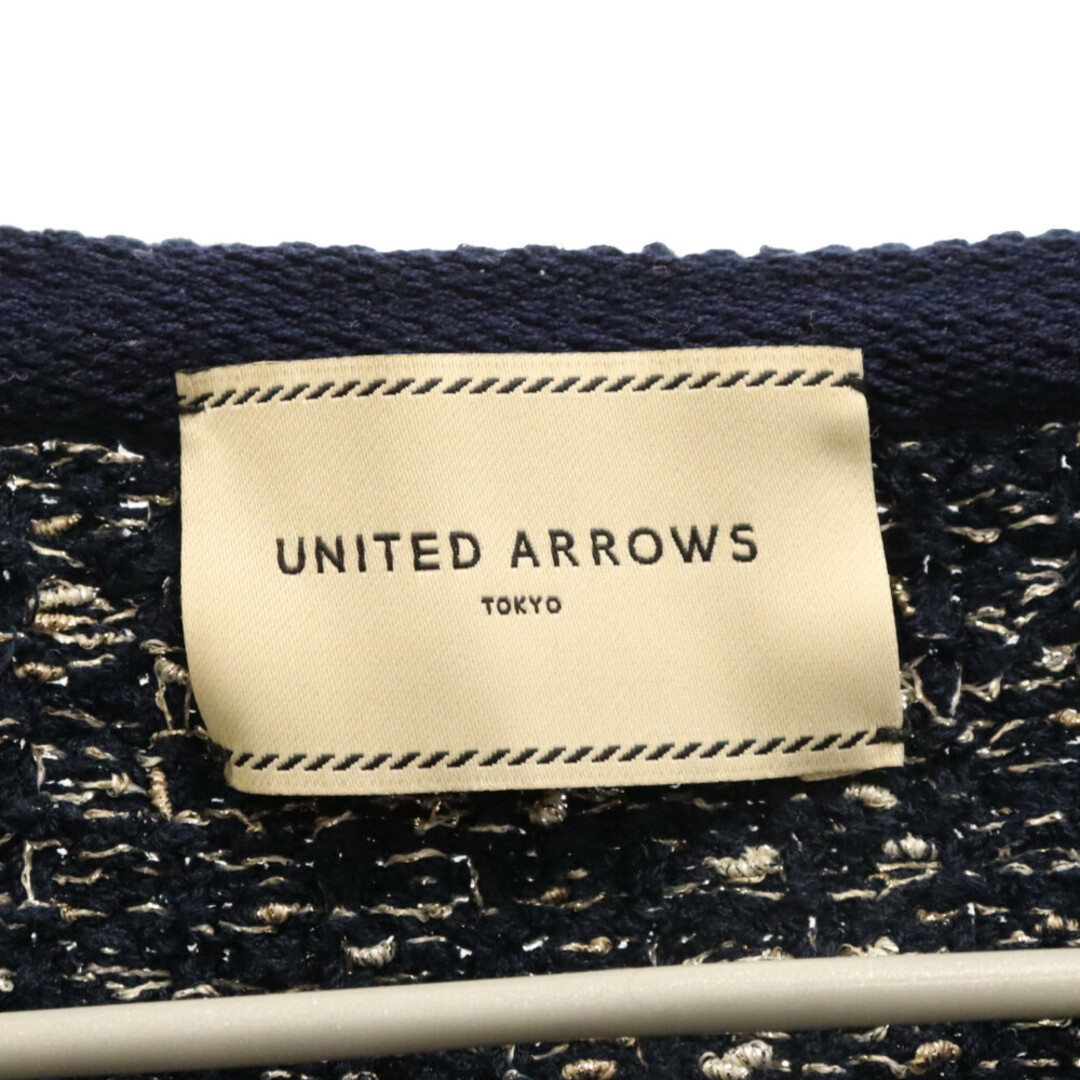 UNITED ARROWS(ユナイテッドアローズ)のUNITED ARROWS ユナイテッドアローズ UBCE LAME TWEED CGN ラメ混カーディガン ネイビー 1515-136-0809 メンズのトップス(カーディガン)の商品写真