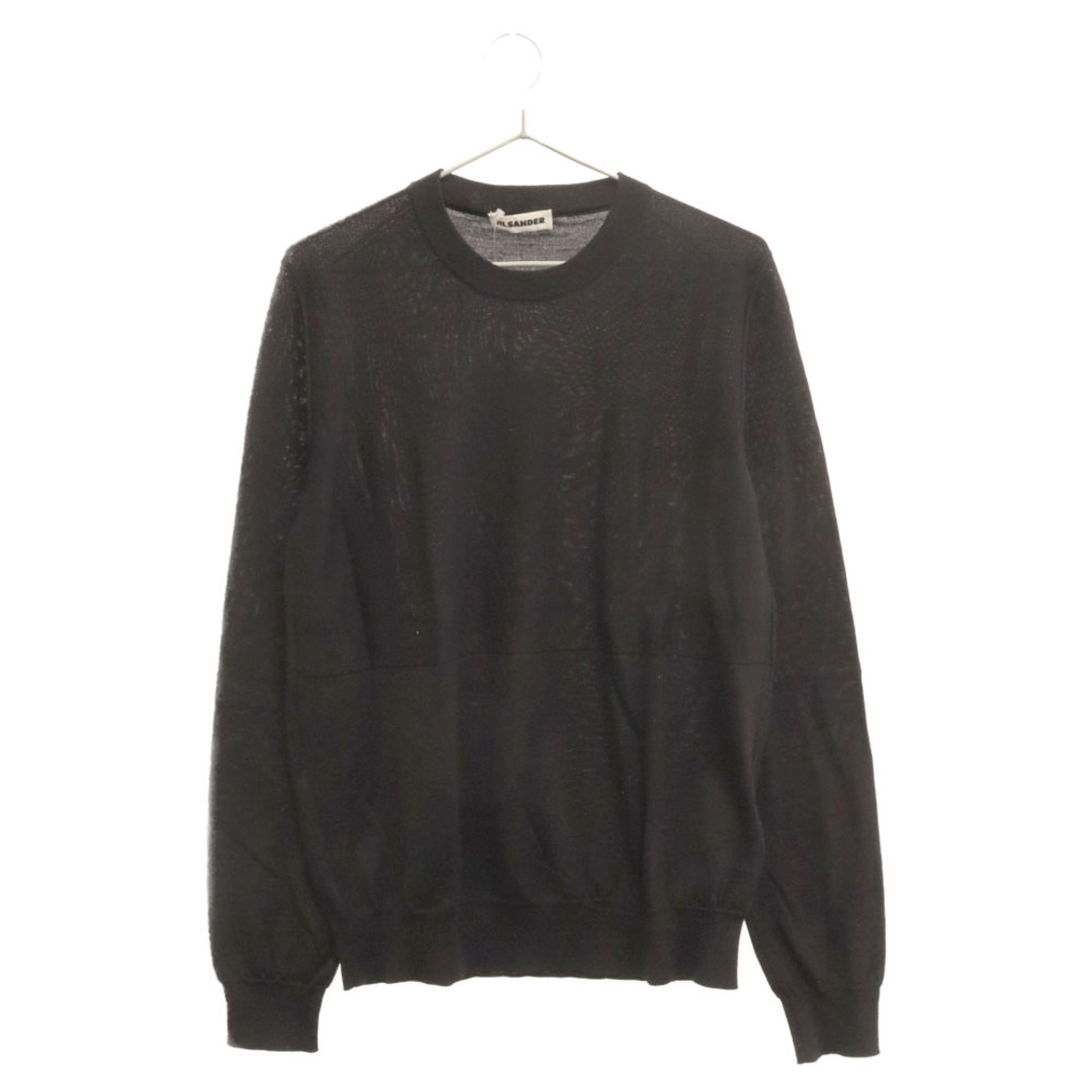 JIL SANDER ジルサンダー Super Fine Merino Wool ハイゲージウールニット 長袖セーター ブラック J22GP0111665センチ表地