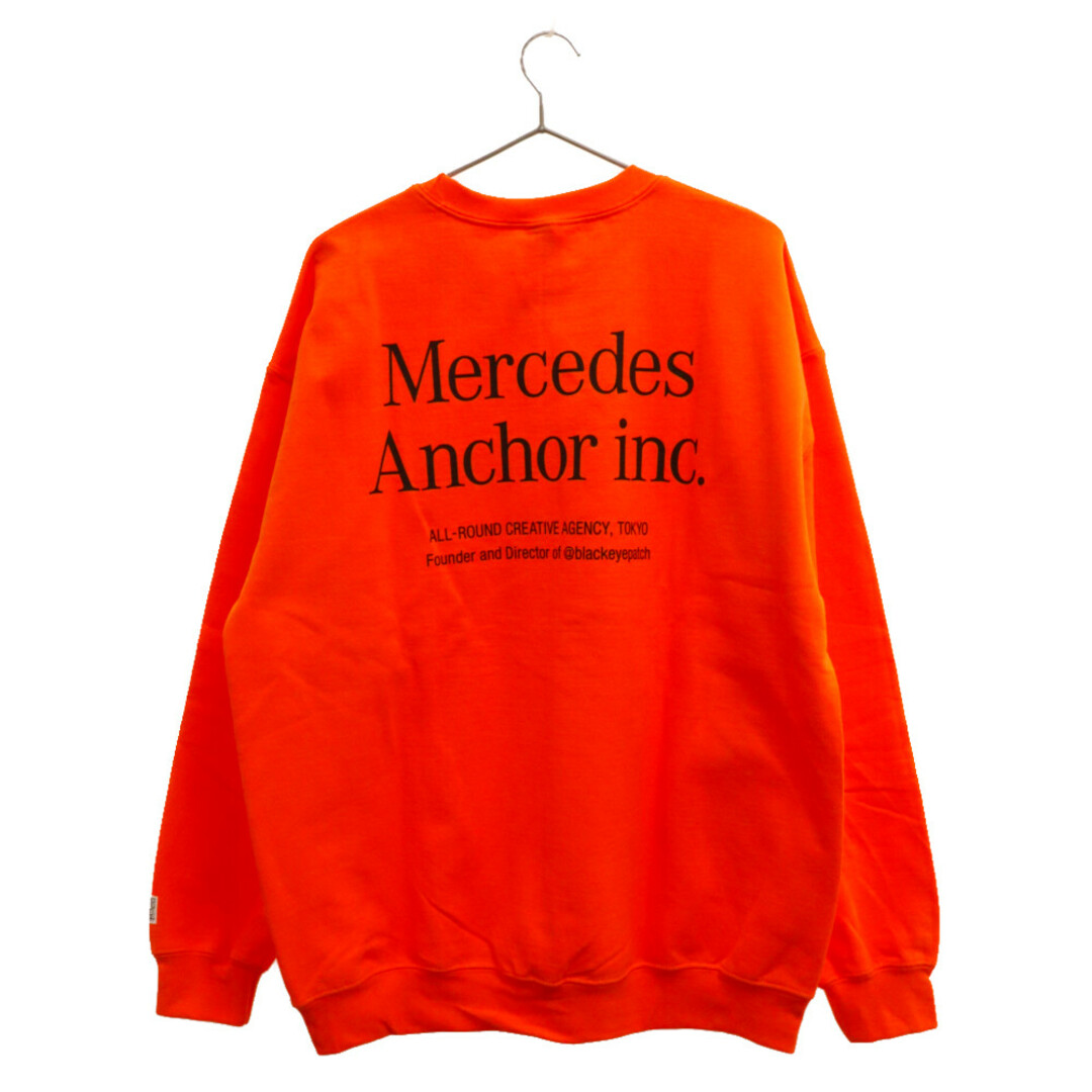 Mercedes Anchor Inc. メルセデスアンカーインク Crew Sweat ロゴプリント クルーネックスウェットトレーナー オレンジ57センチ袖丈