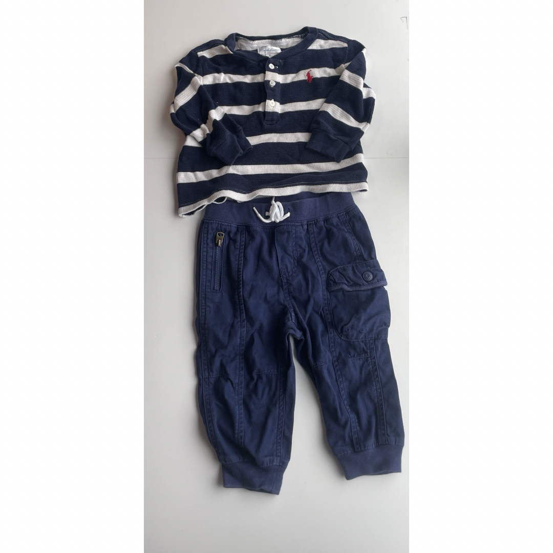 POLO RALPH LAUREN(ポロラルフローレン)のラルフローレン　ボーダー　セットアップ キッズ/ベビー/マタニティのベビー服(~85cm)(パンツ)の商品写真