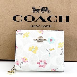 コーチ(COACH)の新品 コーチ COACH 財布 二つ折り レディース チョークマルチ ホワイト(財布)