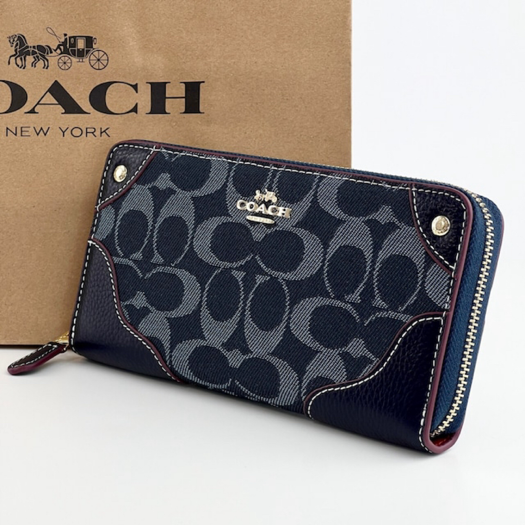 COACH - COACH長財布 コーチ財布 F53769 ネイビー 女性用 財布 新品 未