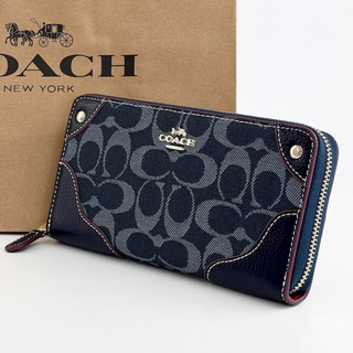 コーチ(COACH)のCOACH長財布 コーチ財布 F53769 ネイビー 女性用 財布 新品 未使用(財布)