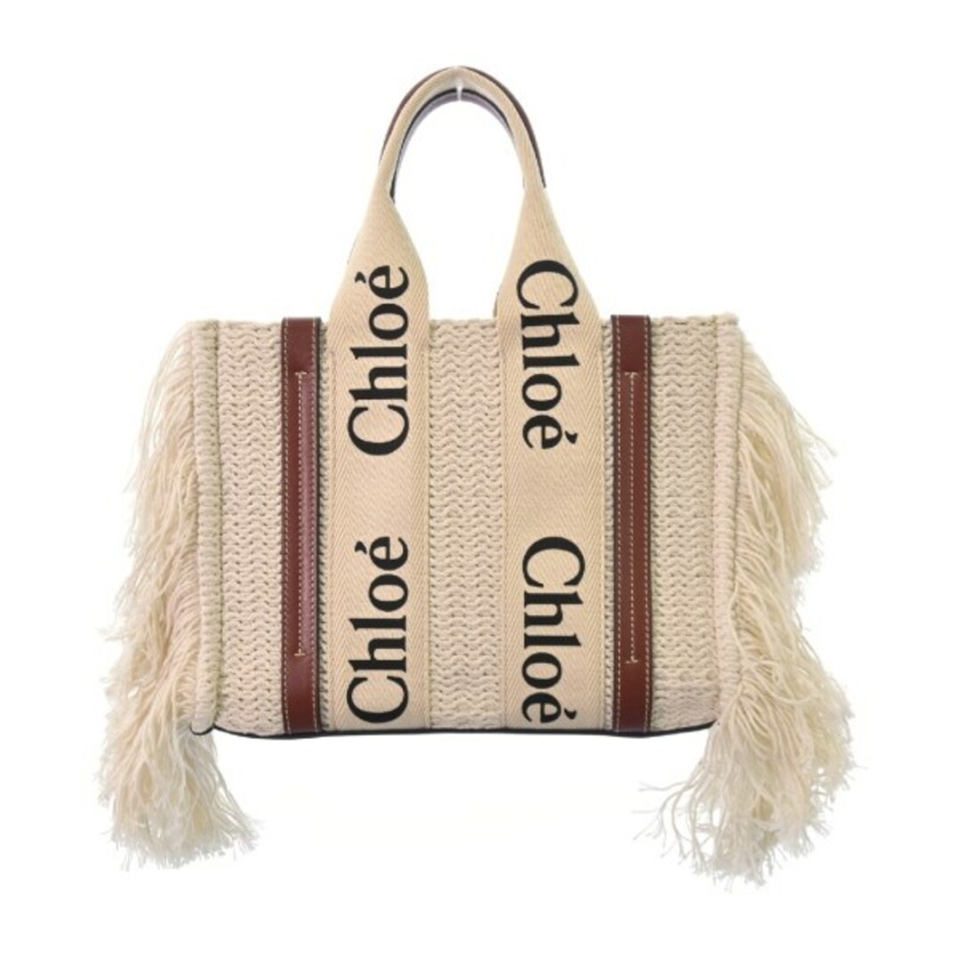 Chloe(クロエ)のChloe クロエ ハンドバッグ - 白x茶 【古着】【中古】 レディースのバッグ(ハンドバッグ)の商品写真