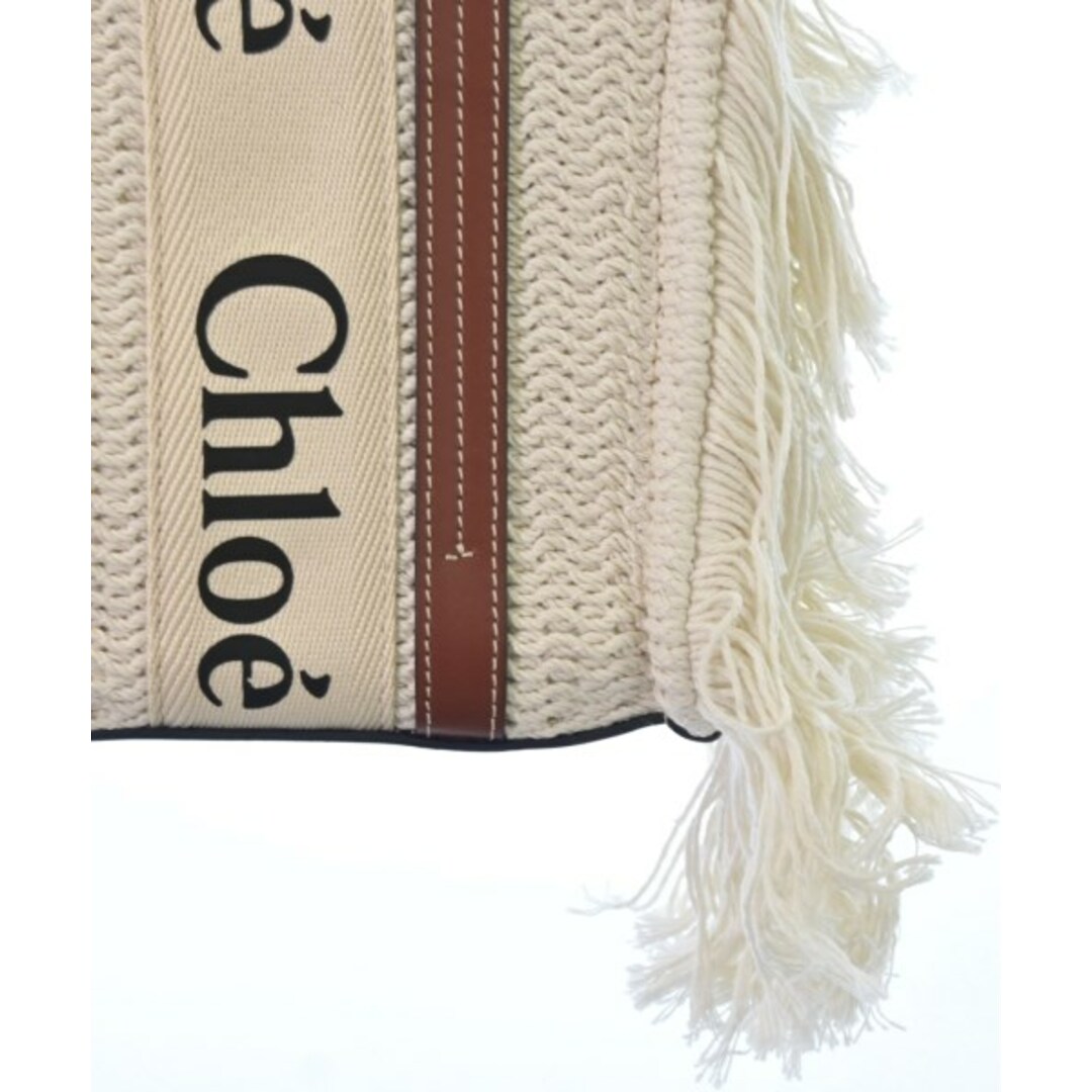 Chloe(クロエ)のChloe クロエ ハンドバッグ - 白x茶 【古着】【中古】 レディースのバッグ(ハンドバッグ)の商品写真