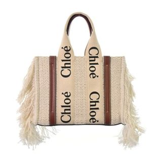 クロエ(Chloe)のChloe クロエ ハンドバッグ - 白x茶 【古着】【中古】(ハンドバッグ)