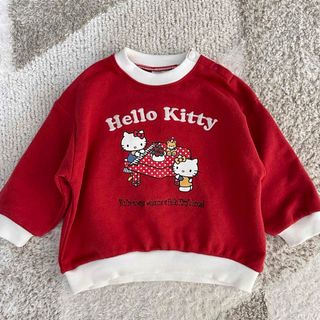 バースデイ　フタフタ　HALLO KITTYキティちゃんトレーナー裏起毛90cm(Tシャツ/カットソー)