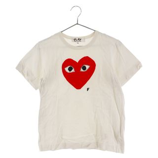 PLAY COMME des GARCONS プレイコムデギャルソン ラインストーンロゴプリント半袖Tシャツ AD-T001 ホワイト/レッド(Tシャツ(長袖/七分))