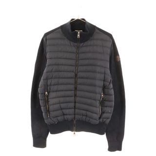 モンクレール(MONCLER)のMONCLER モンクレール MAGLIA TRICOT CARDIGAN スウェット地切替 ジップアップハイネックダウンジャケット ネイビー C10919406600(ダウンジャケット)