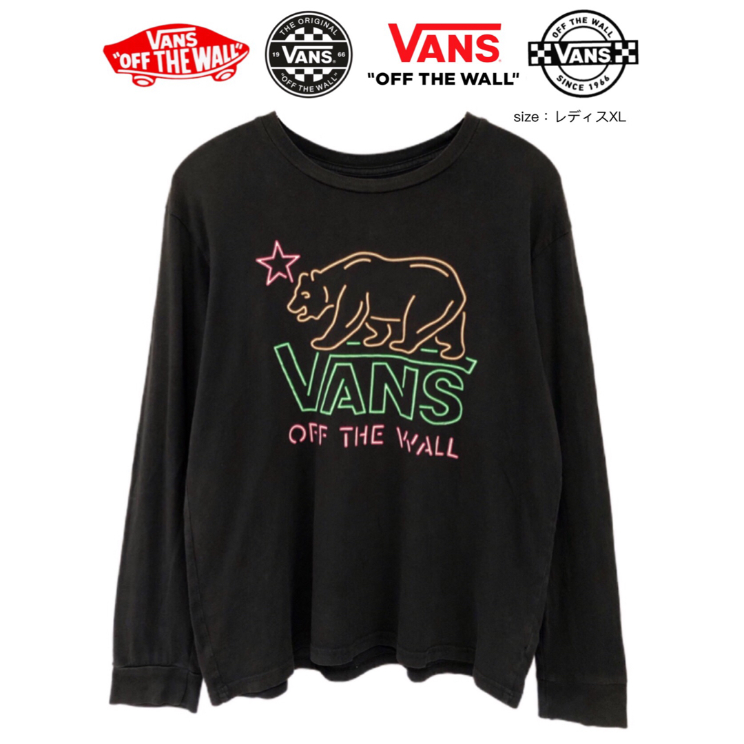 VANS(ヴァンズ)のVANS　長袖Ｔシャツ　レディスＸＬ　黒　USA古着 レディースのトップス(Tシャツ(長袖/七分))の商品写真