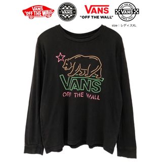 ヴァンズ(VANS)のVANS　長袖Ｔシャツ　レディスＸＬ　黒　USA古着(Tシャツ(長袖/七分))