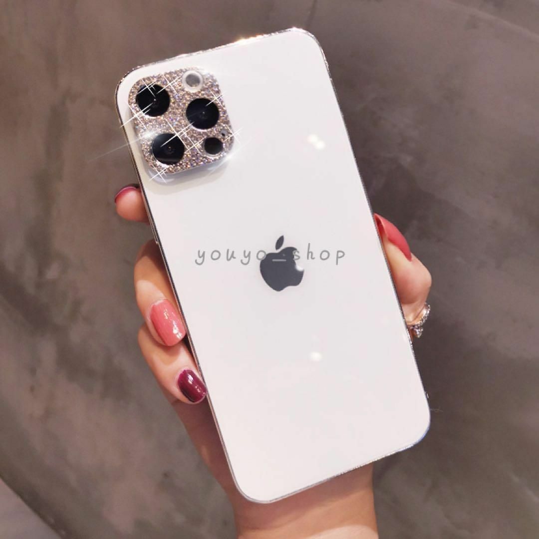 iPhone15 ラインストーンレンズカバー15plus キラキラ スマホ/家電/カメラのスマホアクセサリー(保護フィルム)の商品写真