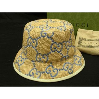 グッチ(Gucci)の■新品■未使用■ GUCCI グッチ GG柄 ラフィア バケットハット 帽子 レディース ベージュ系 AW1346 (その他)